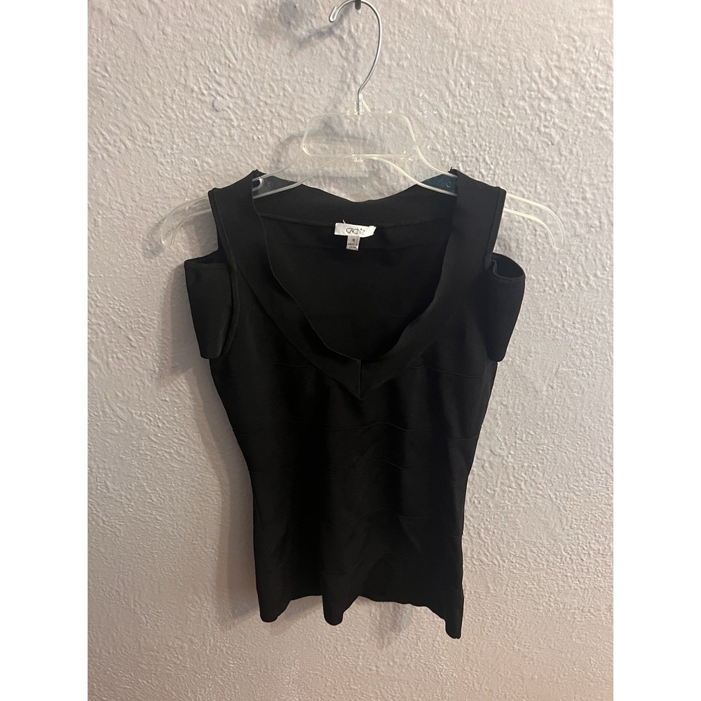 Cache Black V‎  Neck Top Womens Size Small